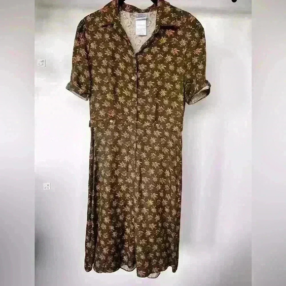 Vintage Laura Ashley Silk Floral Dress - Picture 1 of 6